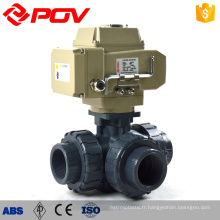 PTFE 3 voies motorisé pvc upvc ball valve price